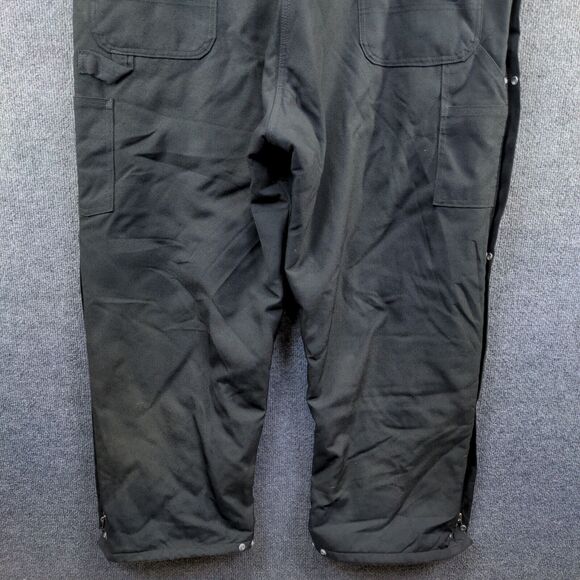 Carhartt Men's Bib Overalls 40x30 Black Square Neck Buckle Cargo Pocket - Picture 7 of 12